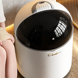 Premium One-Touch Dome Trash Can with Auto-Set Bag System | Elegant White Waste Bin with Carrying Handle & Gold "Dule" Logo for Kitchen, Living Room & Modern Home