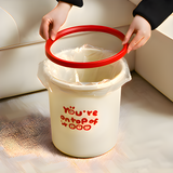 Color-Bordered Trash Can with Heart Accents | Red & Black Rims