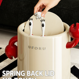 Quirky Red Crab-Inspired Tall Trash Can with Googly Eyes & Claws | Funny Glossy Character Waste Bin with Three Legs for Living Room, Playroom & Home Decor